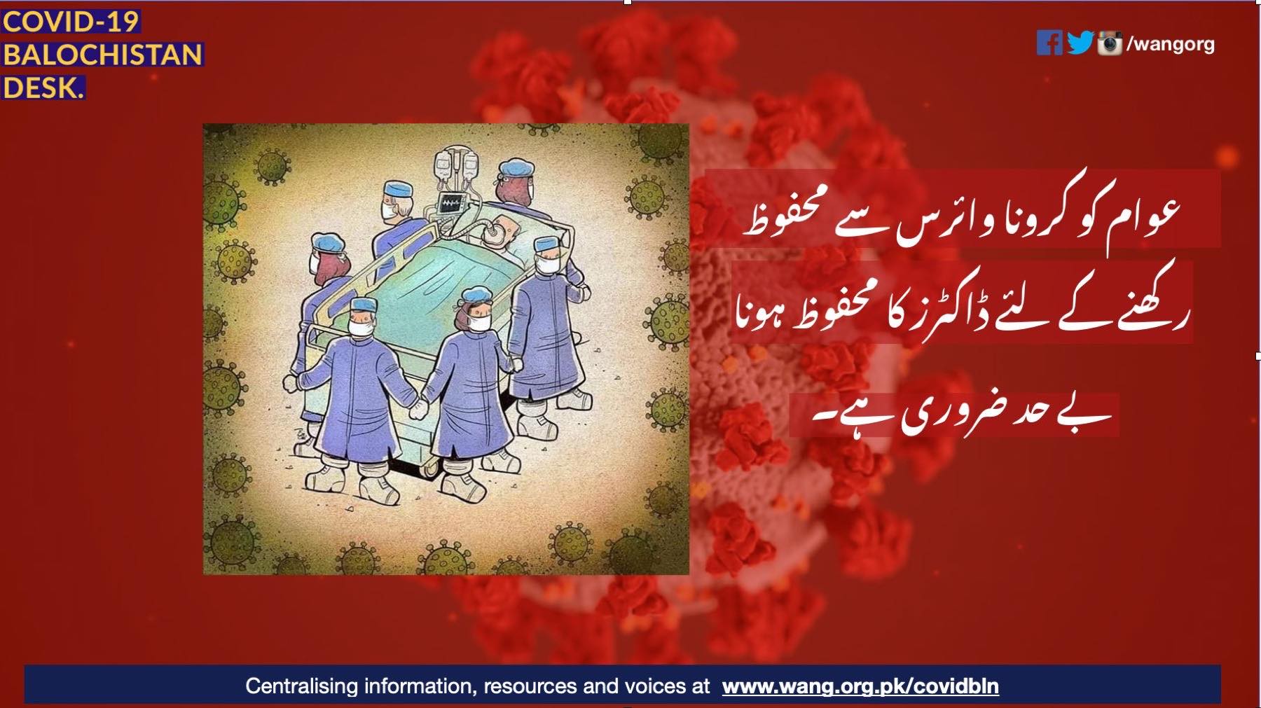 COVID-19 Balochistan Desk healthcare heroes awareness campaign by WANG